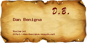 Dan Benigna névjegykártya